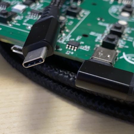 USB-C cable plugged into Jog2K circuit board